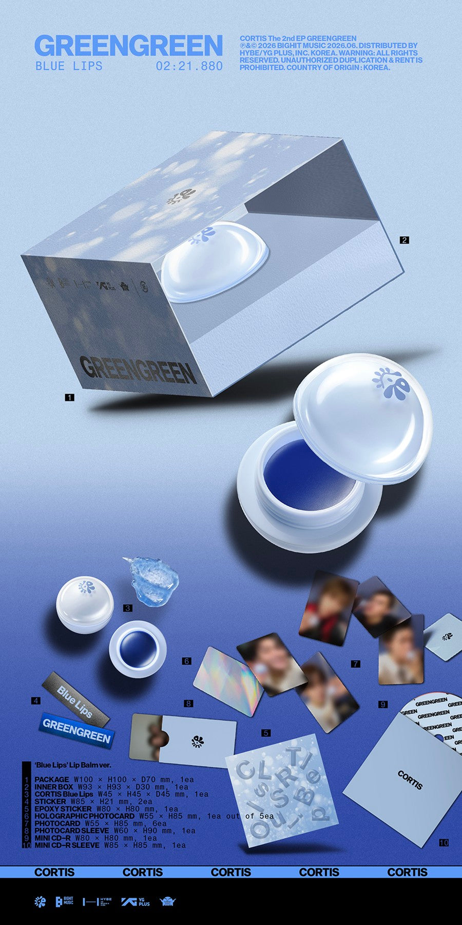 CORTIS – The 2nd EP [GREENGREEN] (‘Blue Lips’ Lip Balm ver.)