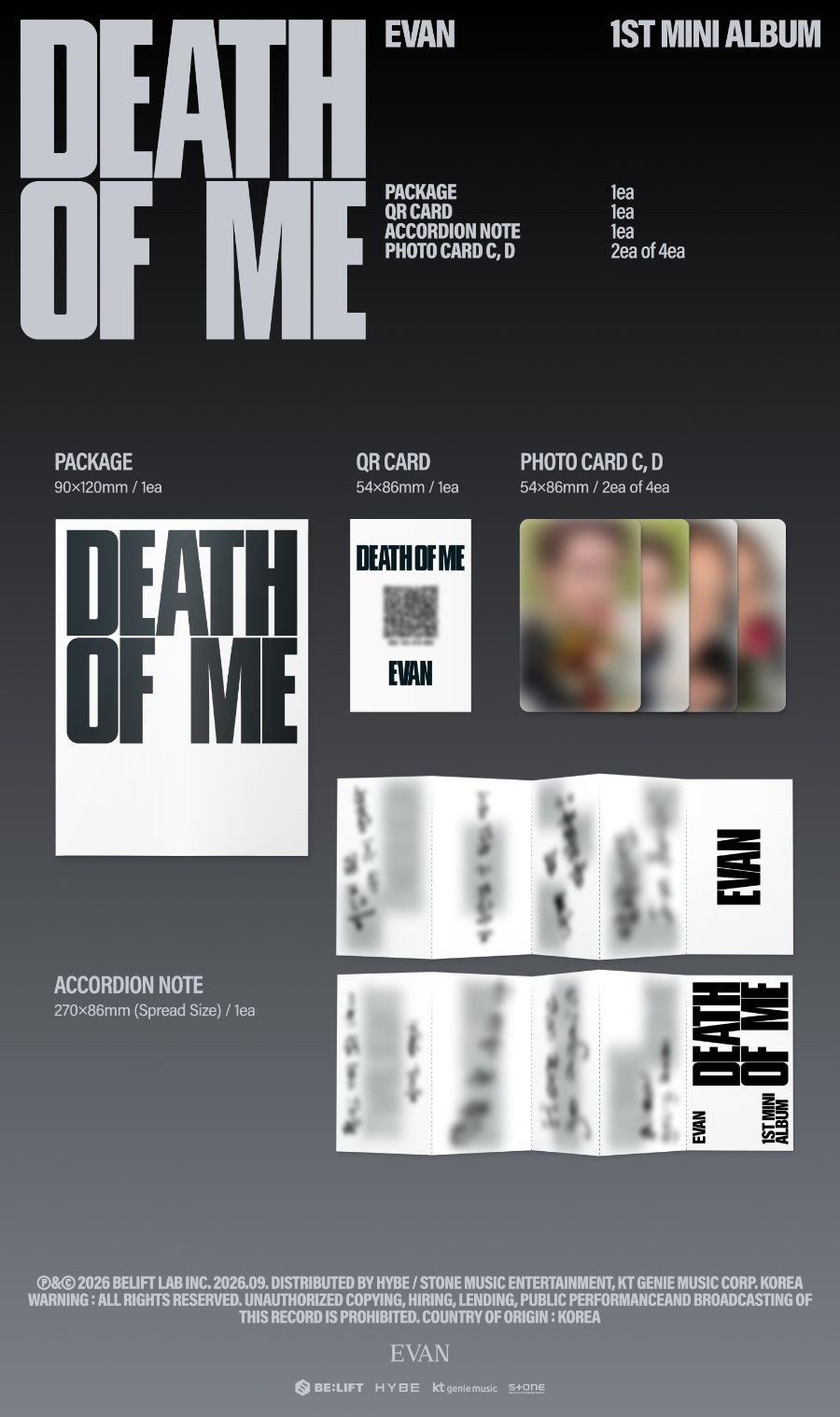 EVAN - DEATH OF ME ( WEVERSE ALBUMS VER.)