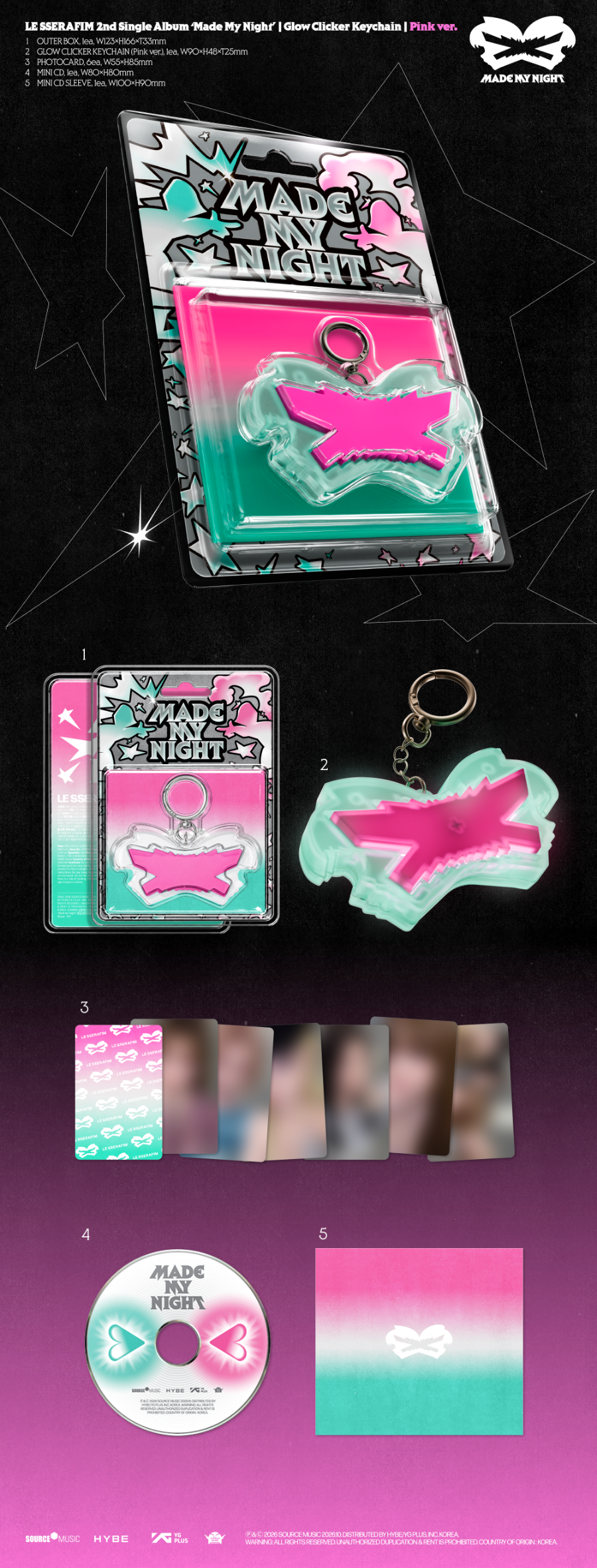 LE SSERAFIM - MADE MY NIGHT (Glow Clicker Keychain ver)